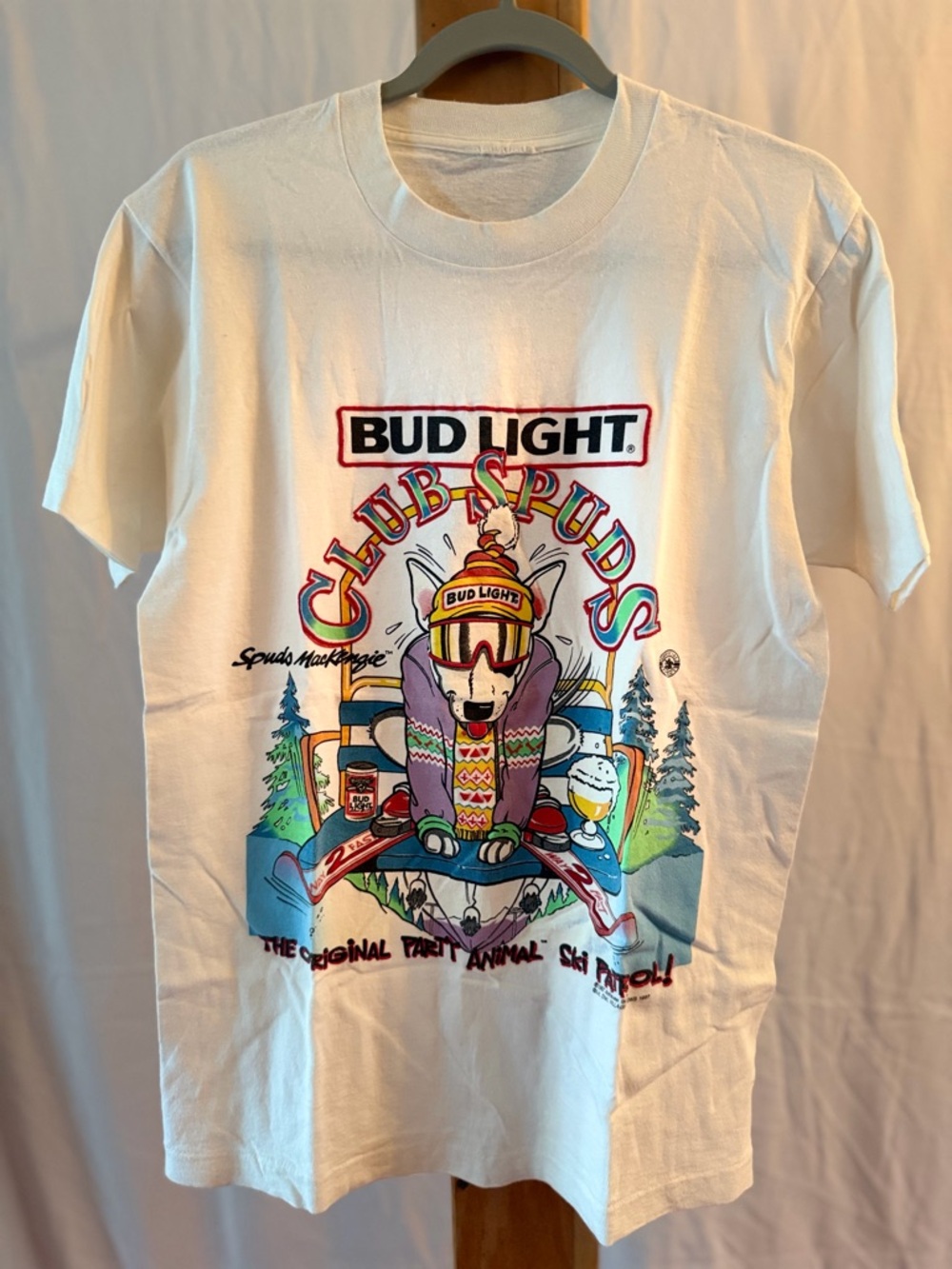 Bud Light Club Spuds Graphic Tee - White with Multicolor Print